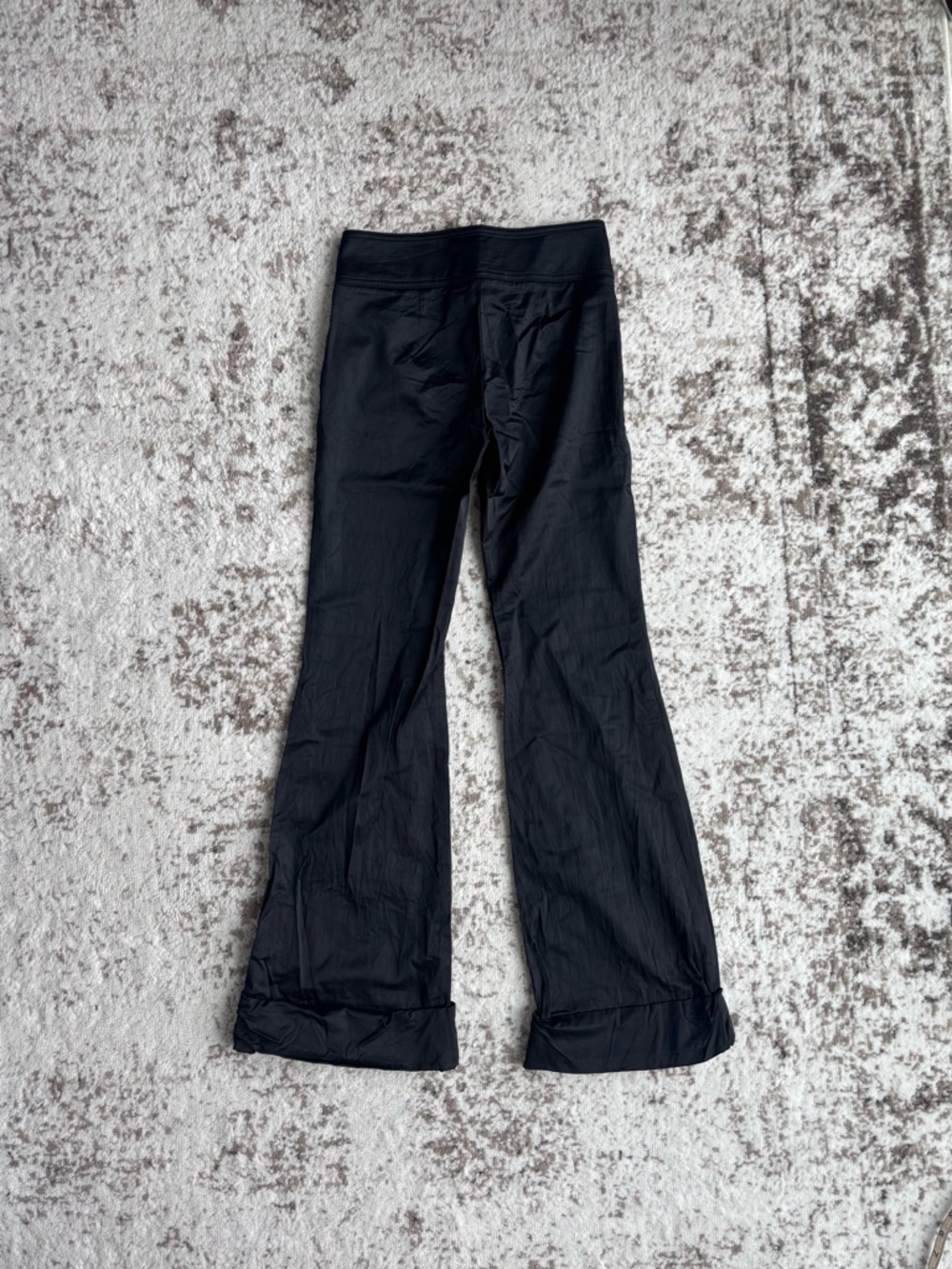 Vintage Y2K Bebe Low-rise Flare Satin Bell Bottom Black Trouser Pants - Picture 5 of 8